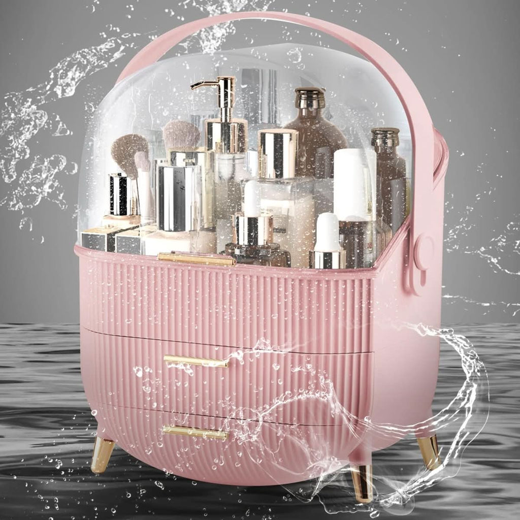 AuraLux Makeup Organizer Box Dustproof and Waterproof with Elegant Design for Women