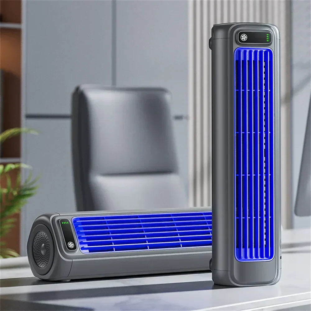 Přenosná bezlopatková klimatizace s USB nabíjením a třemi rychlostmi větrání