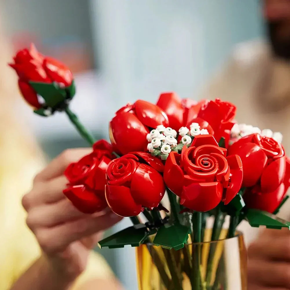 Sophie Bouquet di Rose Romantiche in Mattoncini – Regalo Creativo Fai-da-Te di Fiori per Casa e Scrivania