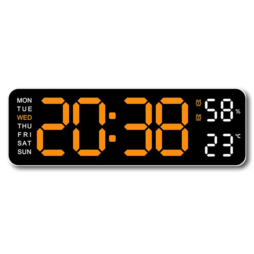 Orologio da Parete LED Moderno: Ora, Temperatura e Umidità