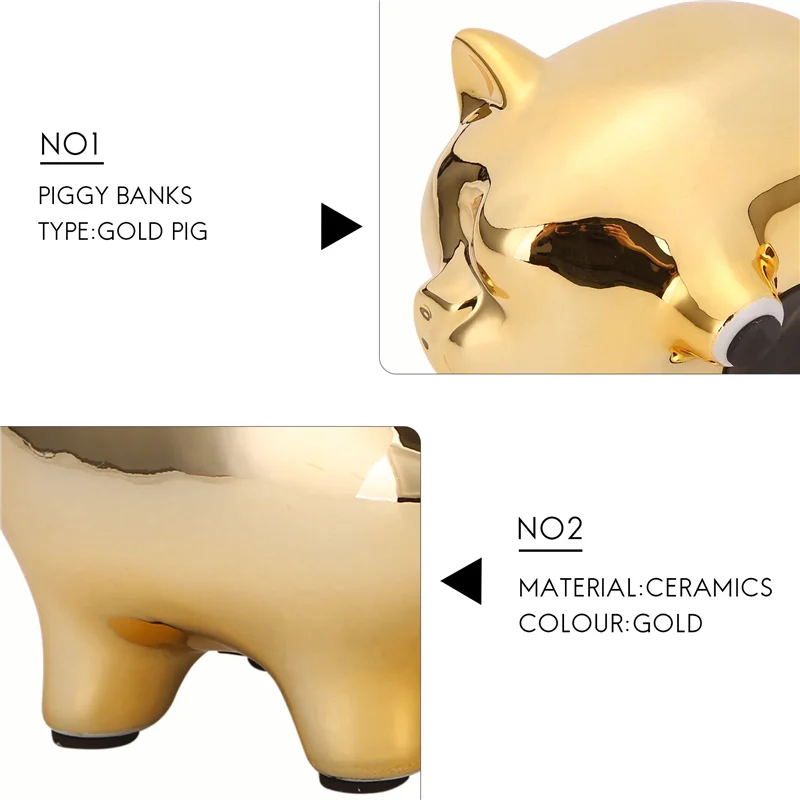 Tirelire Cochon Porte-Bonheur en Céramique – Mignonne Tirelire pour Économies