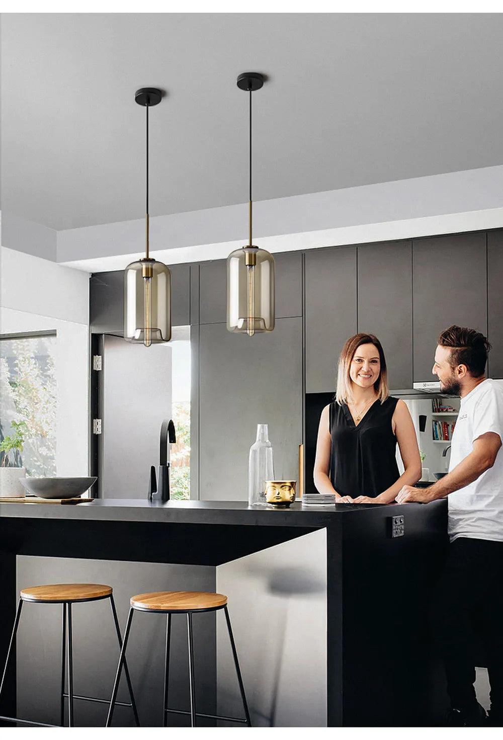 Nomada Nordic Glass LED Pendant Light for Modern Kitchens by Asterova