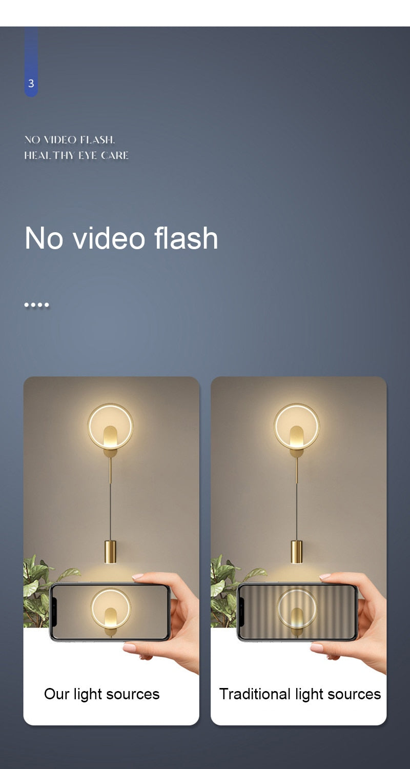 BAN ברנוון מודרני מנורת קיר זהב נורדי LED 24W