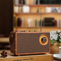2024 Retro Trä Bluetooth-högtalare - Stilren Bärbar Stereo för Hem, Camping och Resor