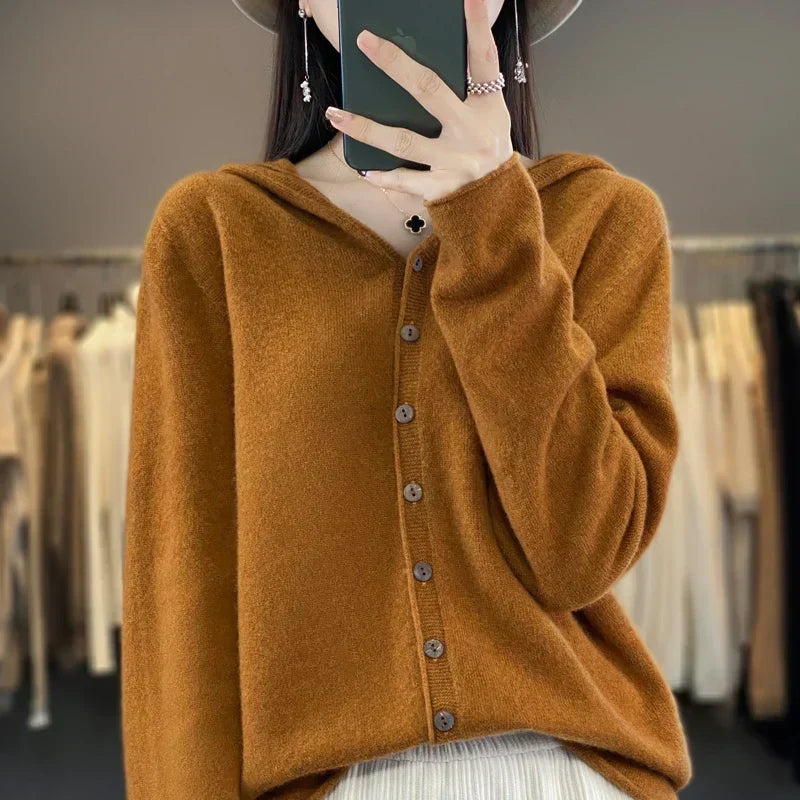 Cardigan Aurelin in lana merino extrafine per vestirsi a strati in inverno
