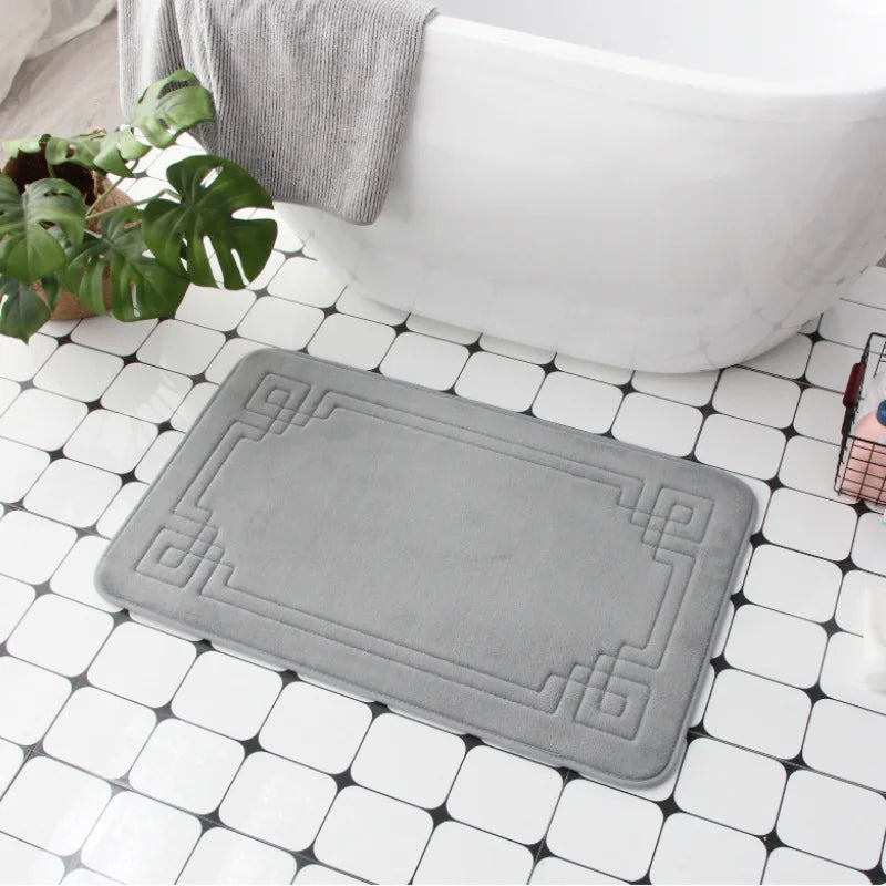 Tapis de bain antidérapant à relief géométrique