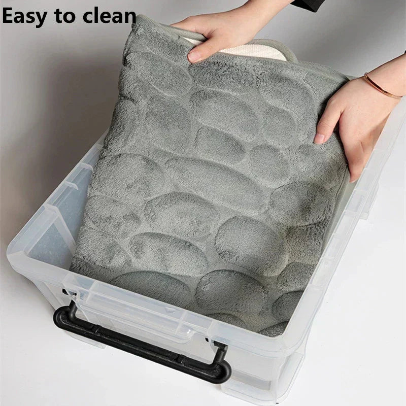 Alfombrilla de baño antideslizante con relieve de adoquines para baño