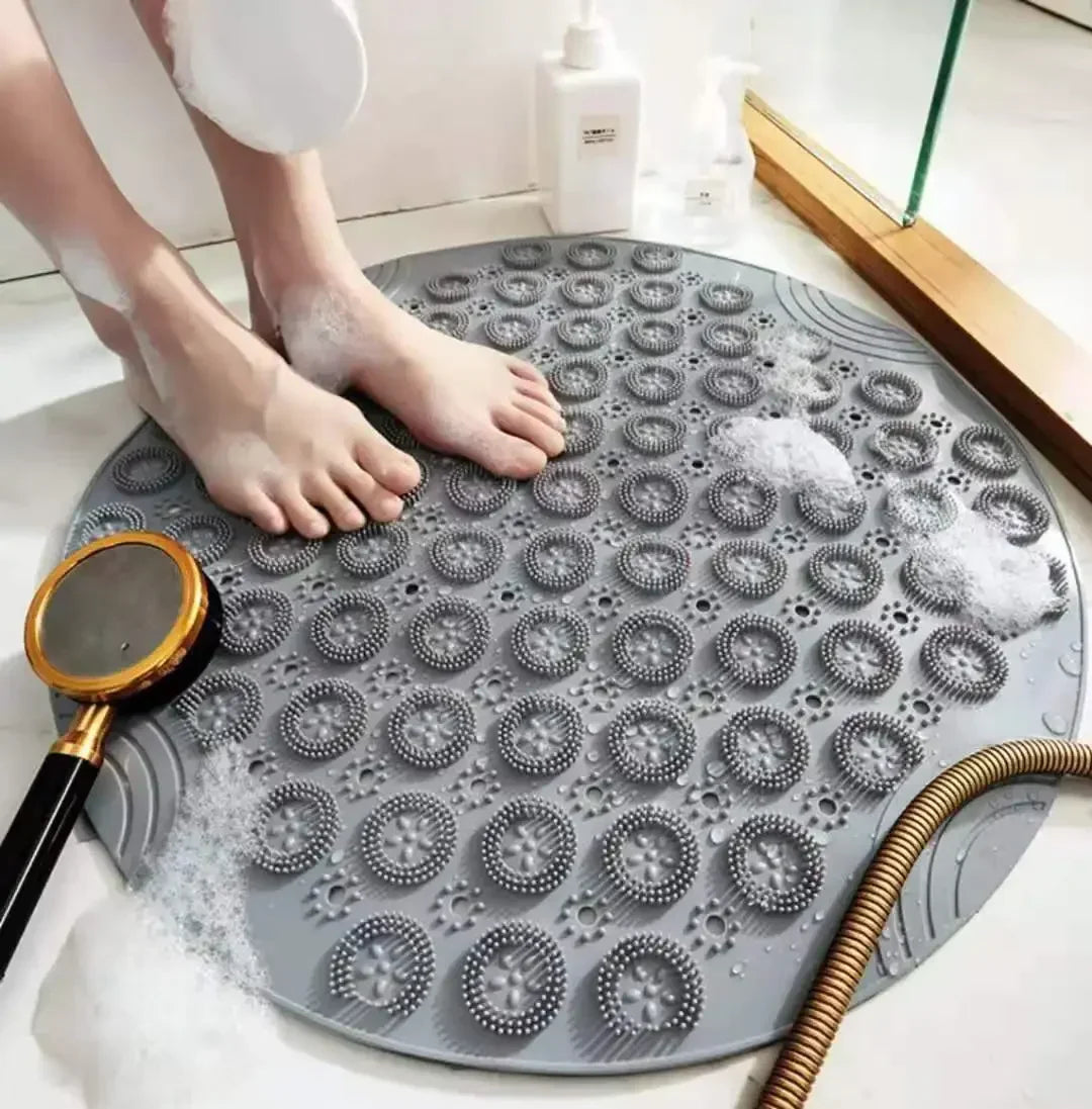 Rutschfeste Badematte mit Fußmassagekomfort und Abflussfunktion