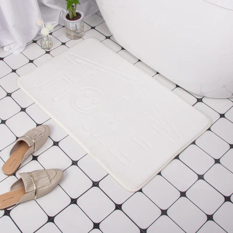 Tapis de bain antidérapant à relief géométrique