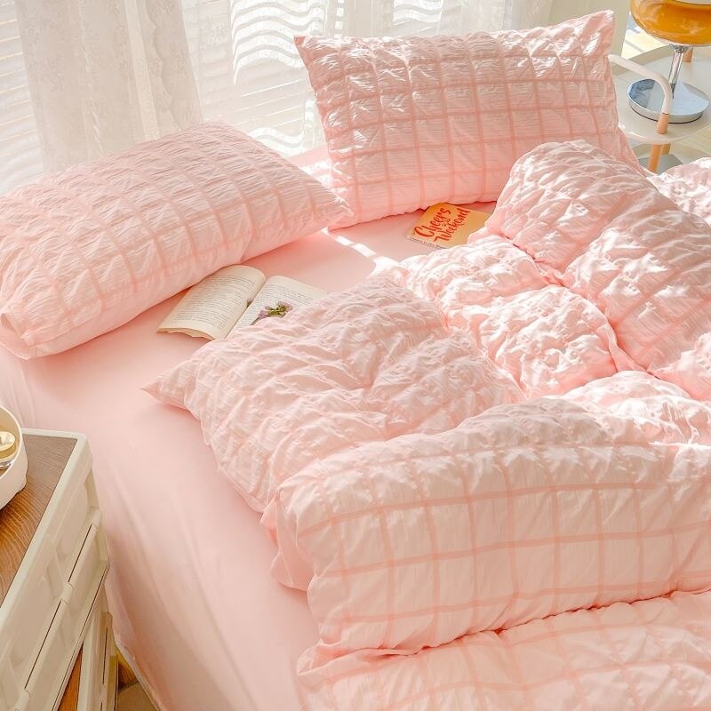 Komplet pościeli Princess Pink z seersuckeru