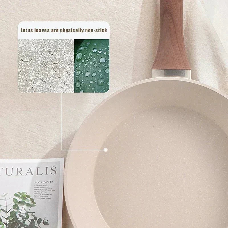 Padella antiaderente profonda TerraStone con rivestimento in pietra minerale per la cucina domestica, compatibile con piani cottura a gas e a induzione