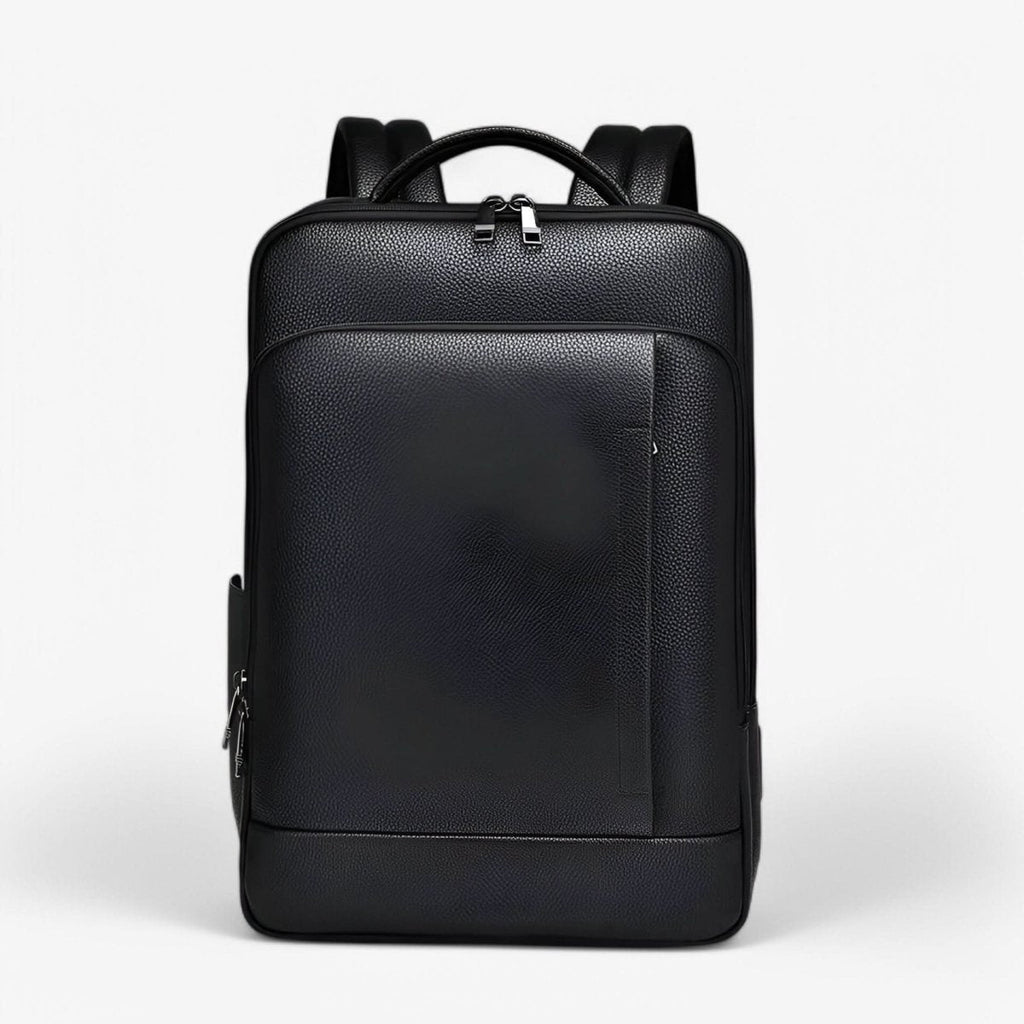 Zaino elegante in pelle con porta USB per laptop da 15.6 pollici, unisex