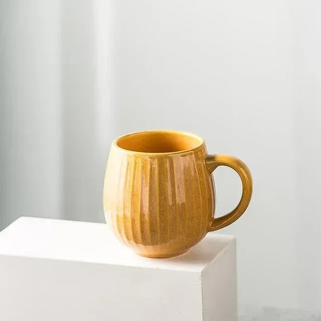 Tasse à café en céramique avec glaçure dégradée japonaise – Design élégant style rétro pour la maison et le bureau