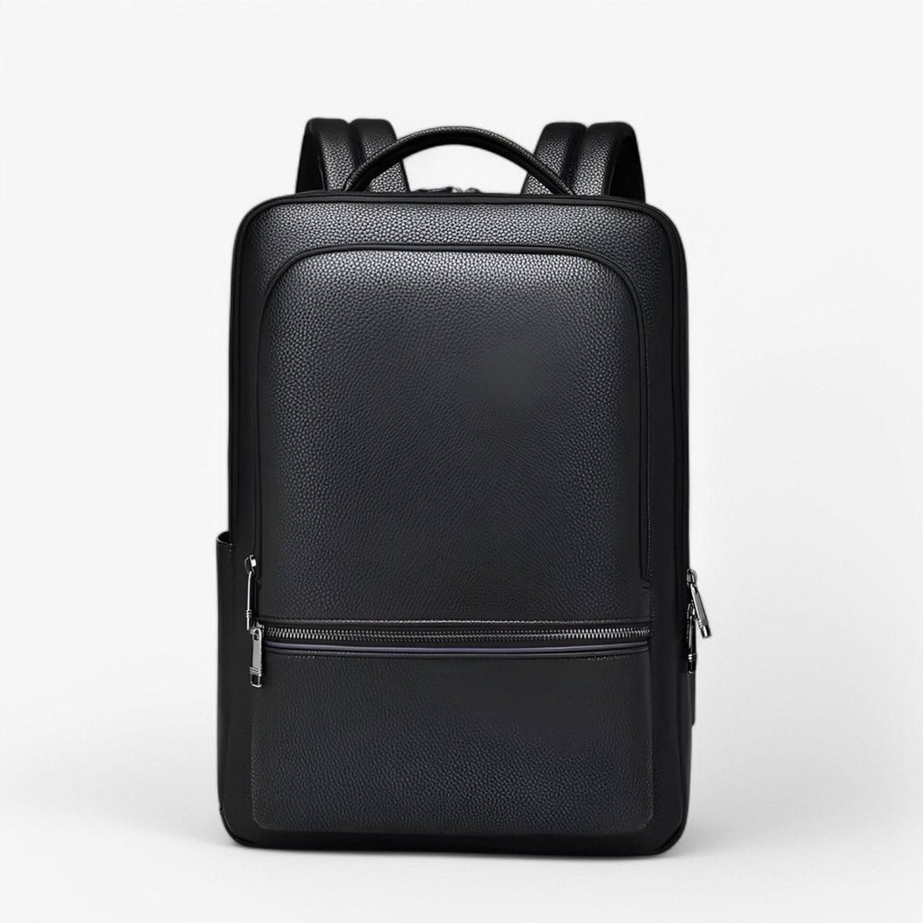 Zaino elegante in pelle con porta USB per laptop da 15.6 pollici, unisex