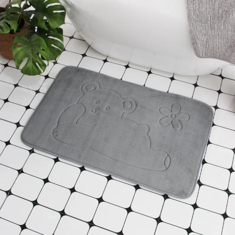 Tapis de bain antidérapant à relief géométrique