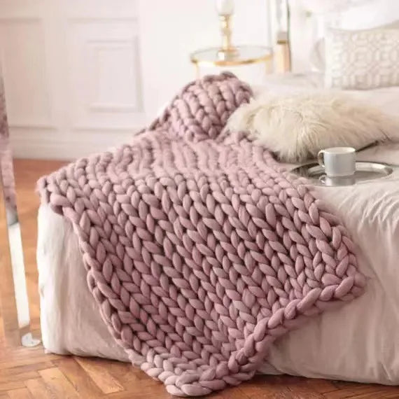 Couverture en laine tricotée épaisse pour chaque pièce, douce et chaude, parfaite pour le canapé et le lit