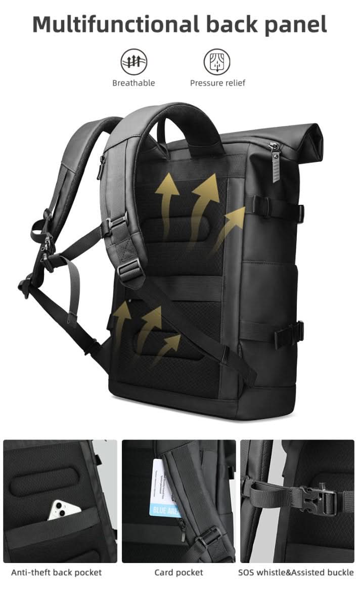 Mochila versátil y expandible TrailFlex con compartimento para portátil para aventureros