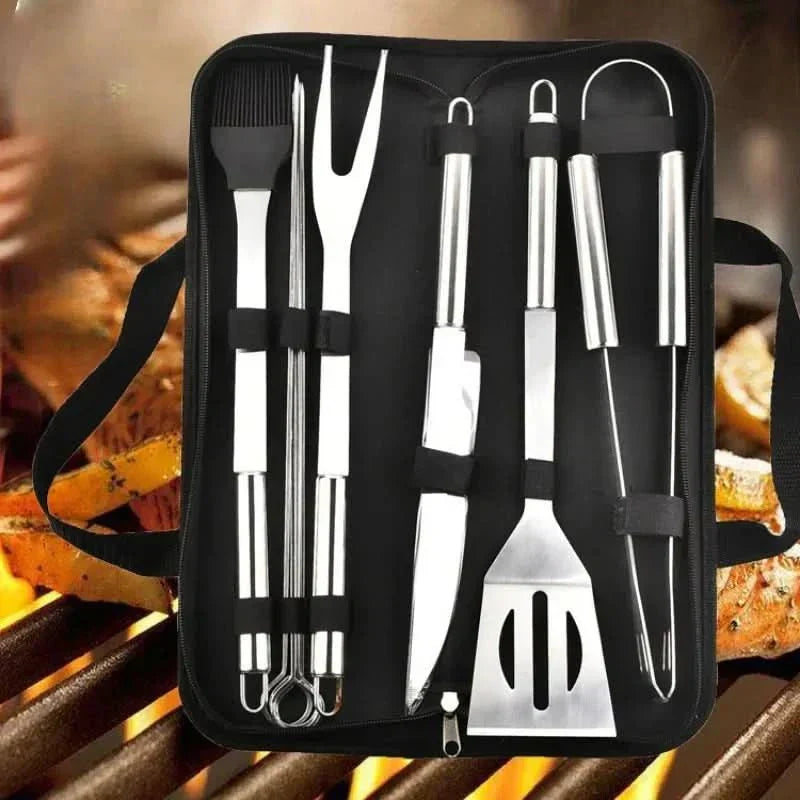 LuxeGrill Edelstahl-Utensilienset für das Grillen im Freien – hochwertige BBQ-Werkzeuge