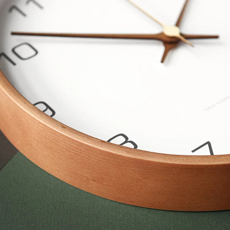 TimberGlow – Reloj de pared de lujo hecho de madera y vidrio con diseño minimalista para un aspecto atemporal