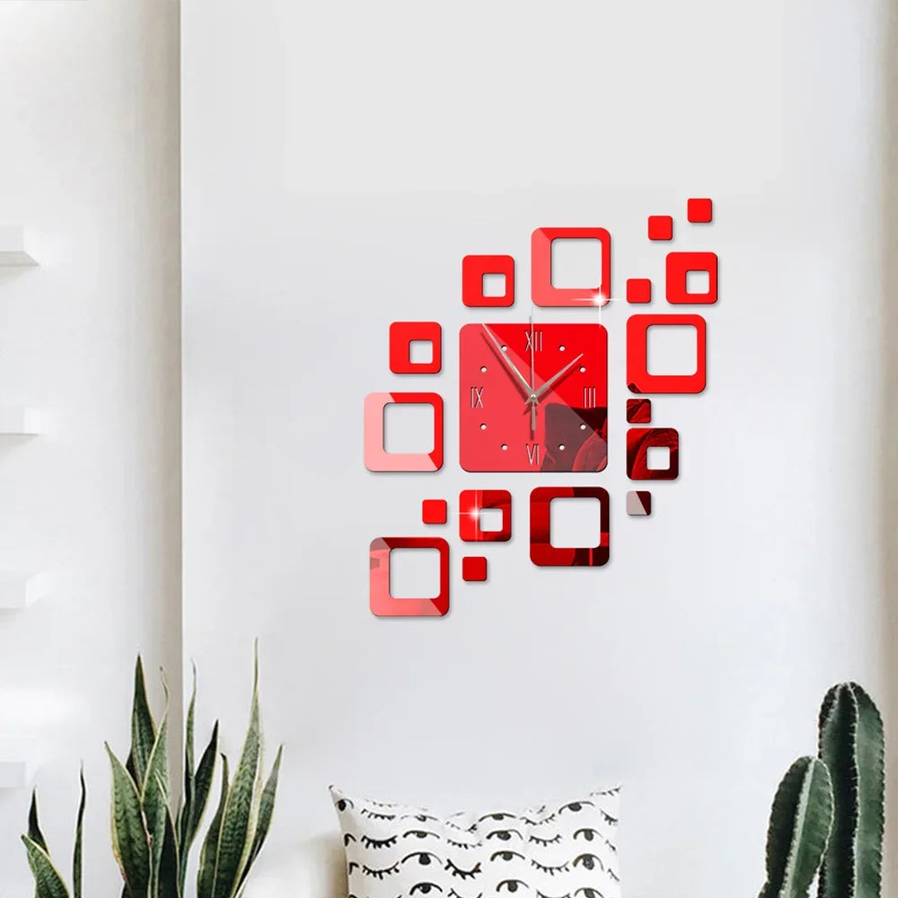 MirrorCraft - Reloj de pared acrílico cuadrado