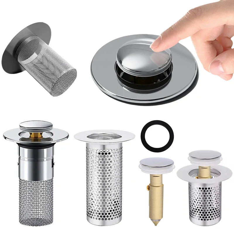 Koku Önleyici Pop-Up Lavabo Tıpası ve Saç Tutucu