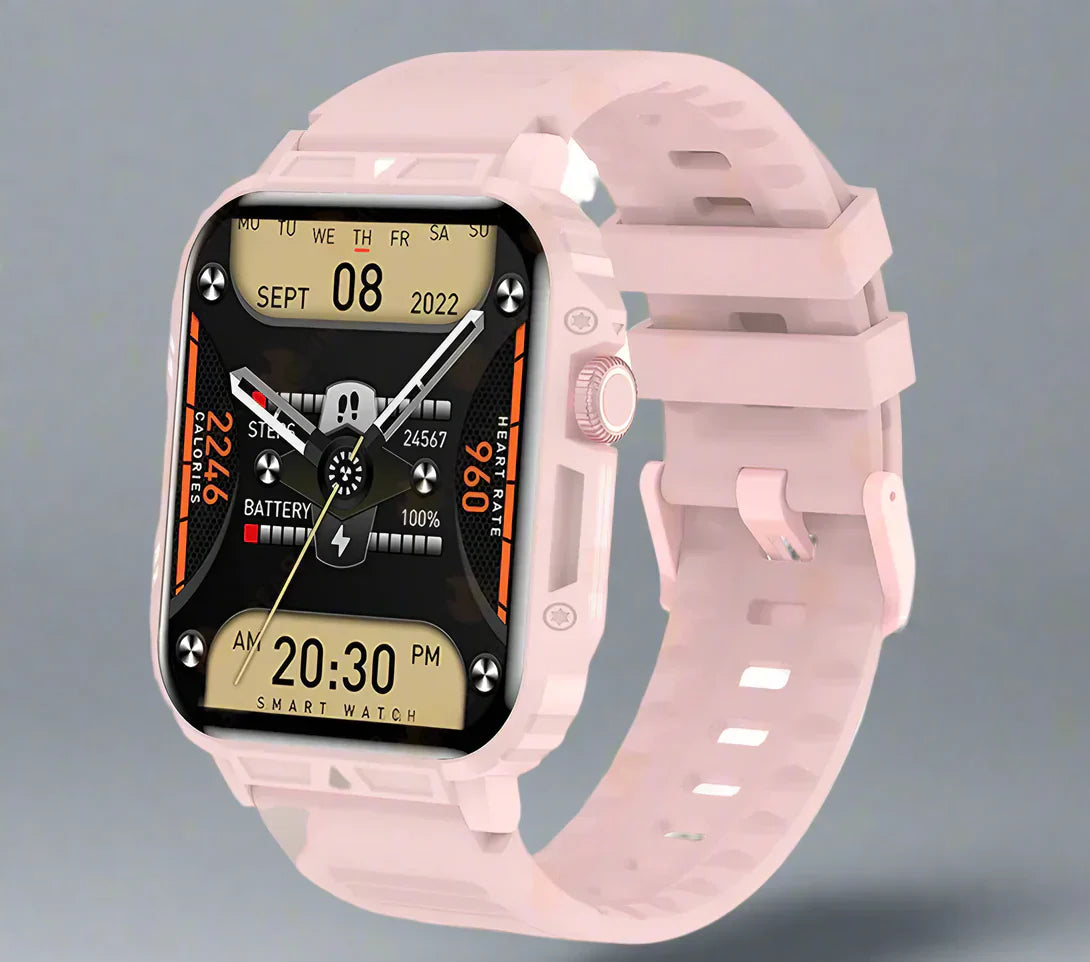 阿波罗 2024 军用智能手表 – 蓝牙通话，健身追踪器及 IP68 防水