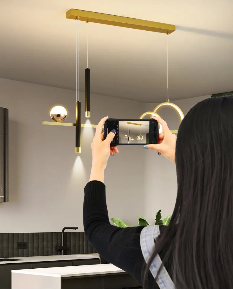 Lampu Gantung LED Minimalis Moden Komnab dengan Kawalan Jauh Sorotan