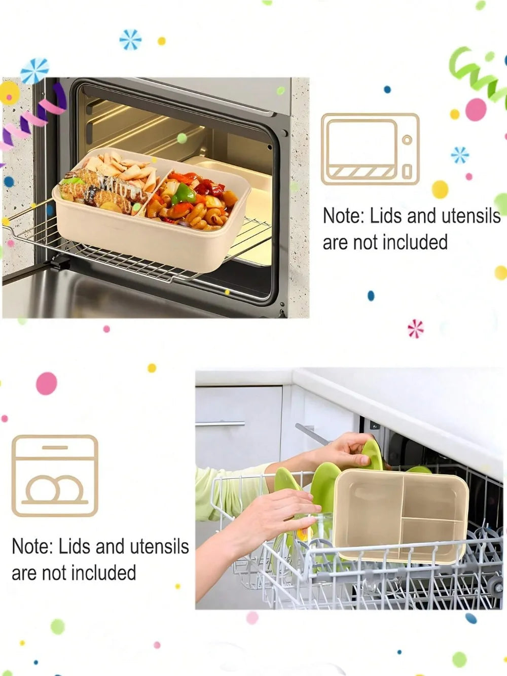 Portapranzo Bento da 1200 ml — 4 scomparti, a tenuta stagna, posate