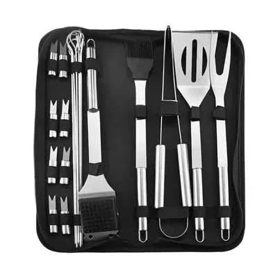 LuxeGrill Edelstahl-Utensilienset für das Grillen im Freien – hochwertige BBQ-Werkzeuge