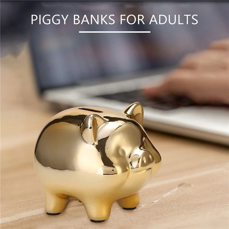 Tirelire Cochon Porte-Bonheur en Céramique – Mignonne Tirelire pour Économies