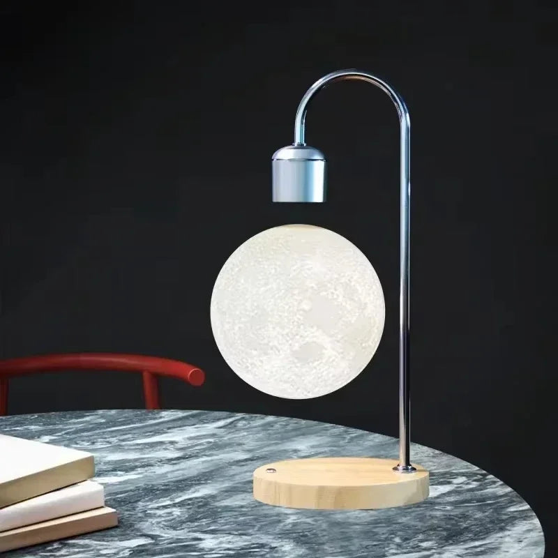 LED magnetisk levitationsmånelampe med trådløs opladning