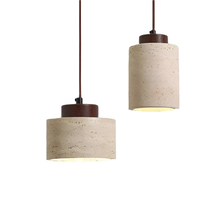 Lampada a sospensione in travertino – Pietra naturale nordica minimalista