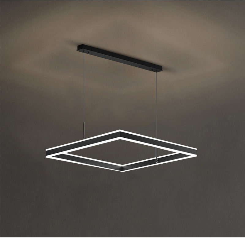 YLK Kare - Lampu gantung LED moden untuk ruang tamu reka bentuk segi empat mewah