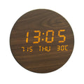 EcoChime – Reloj de Escritorio de Madera con Alarma y Pantalla LED