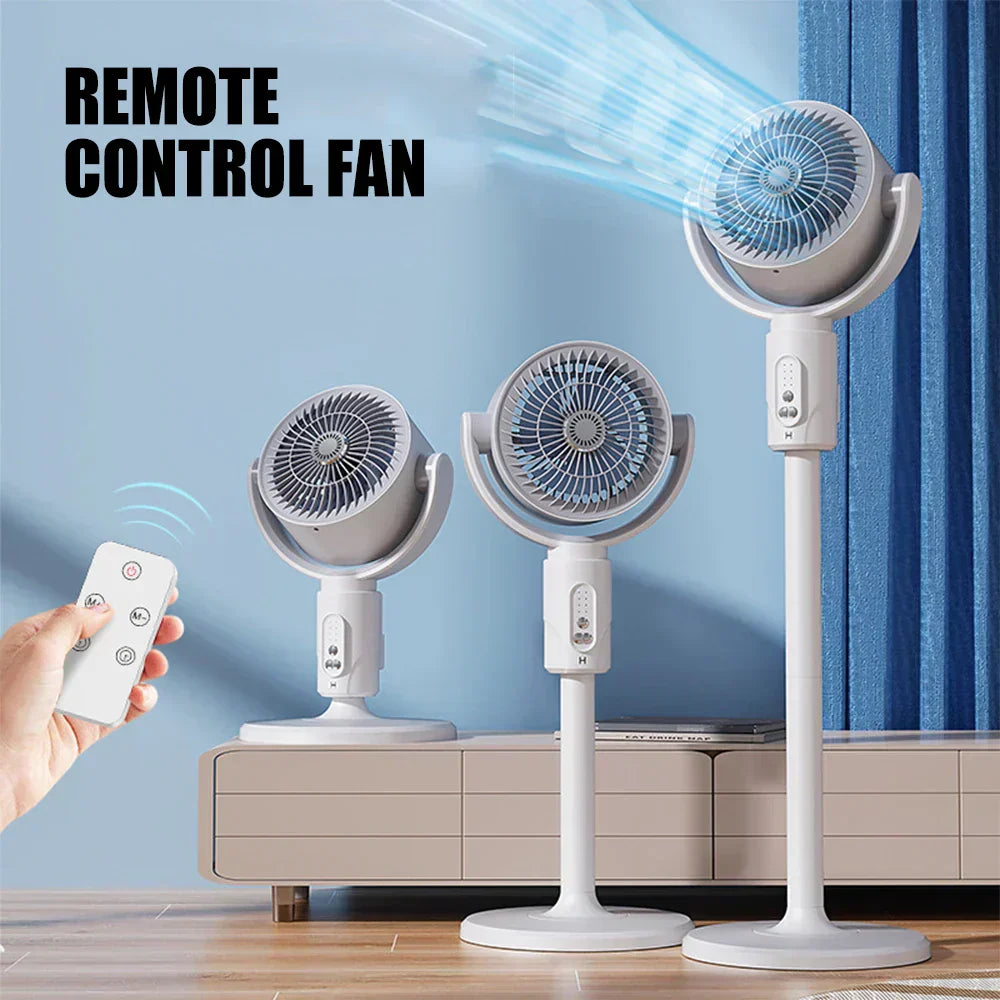 Ventilateur oscillant rechargeable pour circulation d'air avec télécommande et minuterie