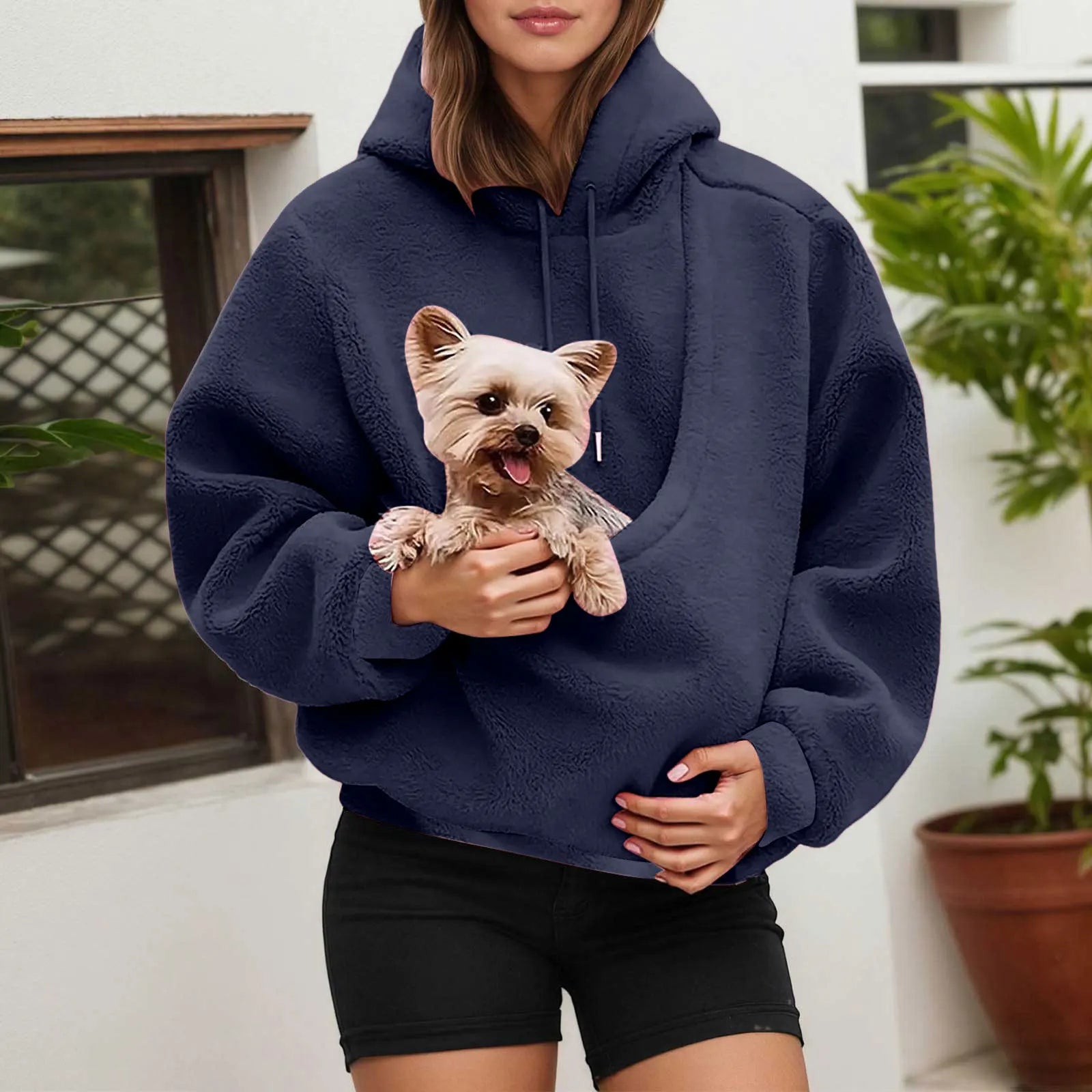 Katzenliebhaber-Hoodie mit Design und Haustiertasche