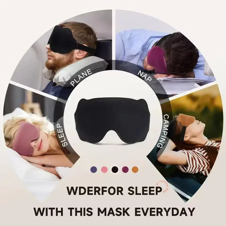 מסכת שינה NoctiShade 6D מקצף זיכרון חוסם אור לשינה עמוקה ולהארכות ריסים