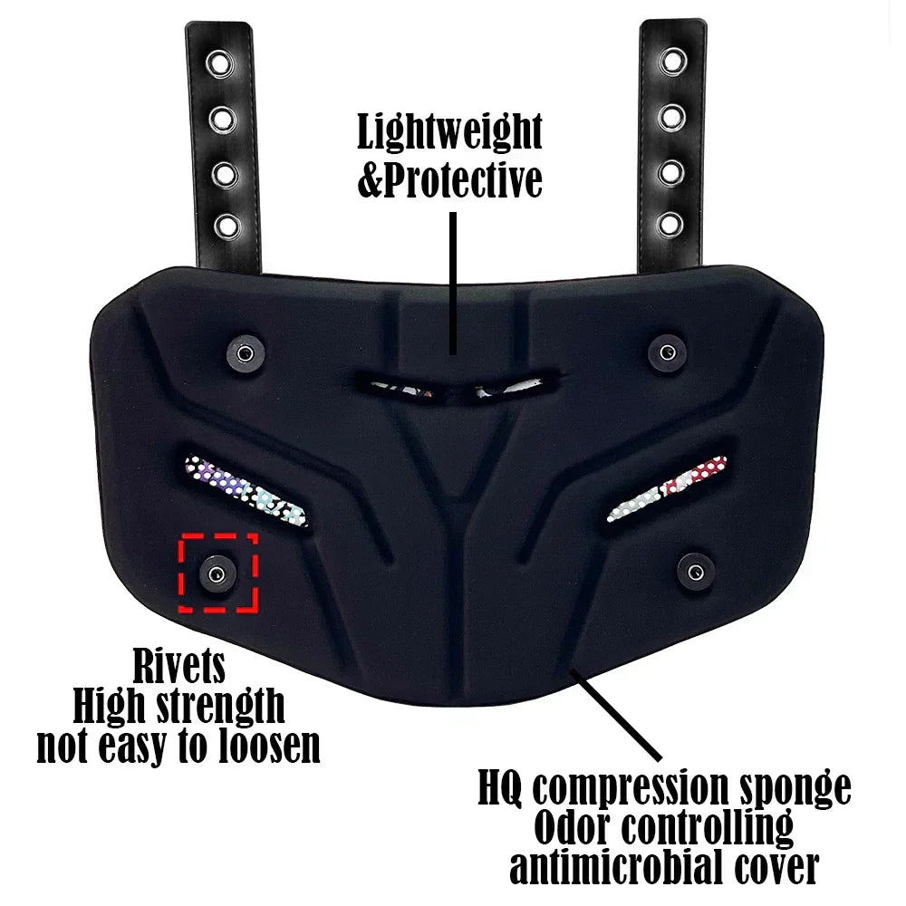 ApexGuard zadní chránič pro americký fotbal pro dospělé s tlumením nárazů a ventilací