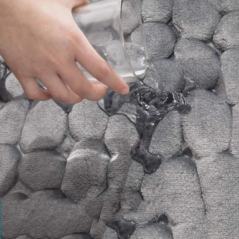 Alfombrilla de baño antideslizante con relieve de adoquines para baño