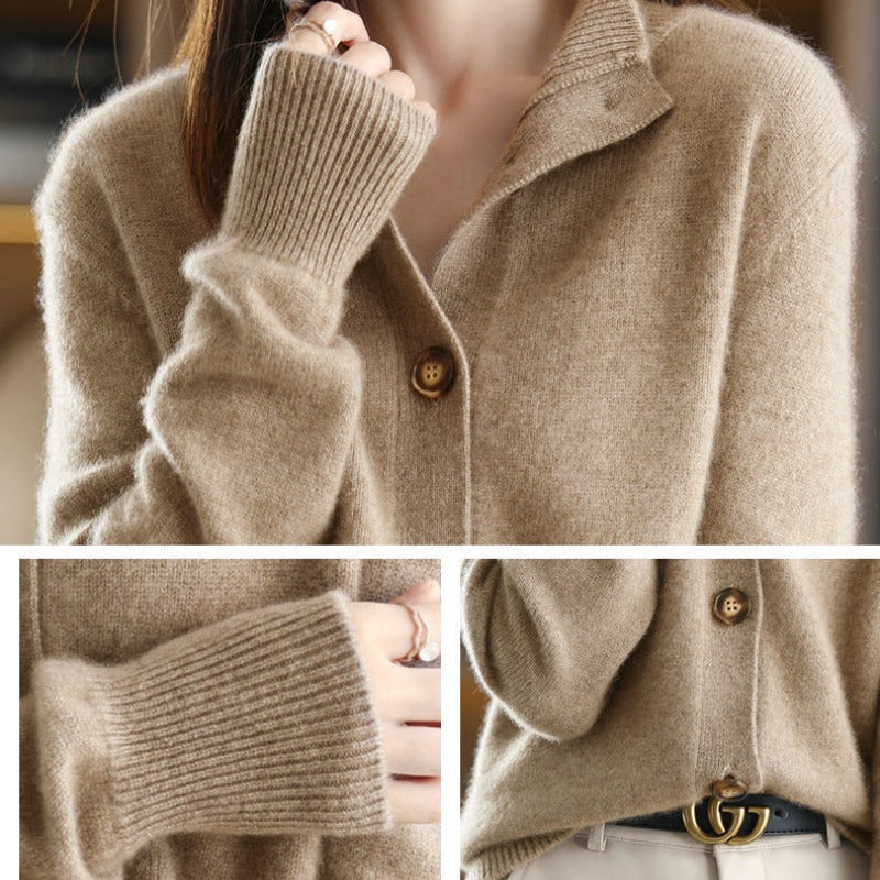 Pull en maille boutonné confortable