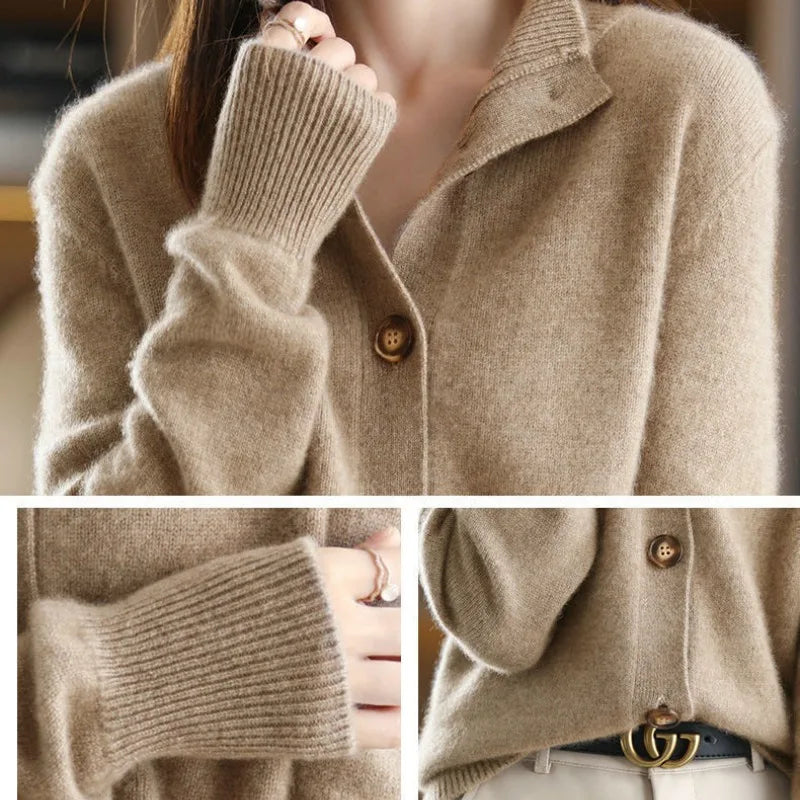 Pull en maille boutonné confortable