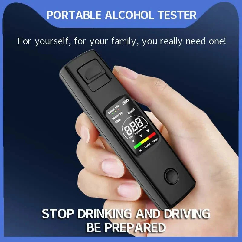 Digitální alkoholtester - 0,000–0,199 % BAC - vysoce citlivý senzor - dobíjecí přes USB-C