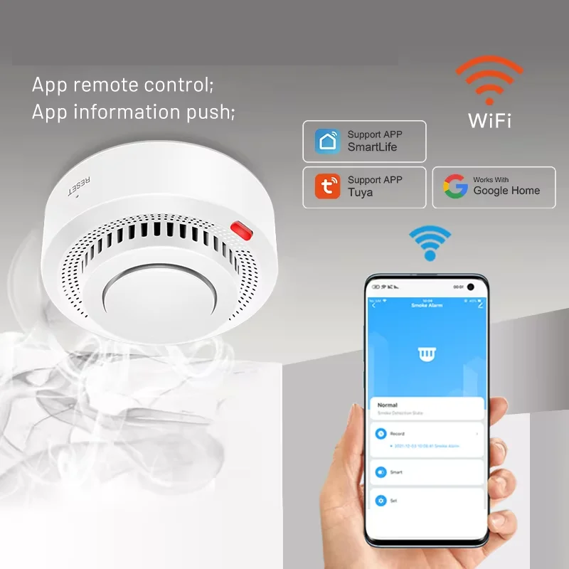 NovaGuard 智能 WiFi 烟雾探测器 火灾报警器 85分贝 SafeSense