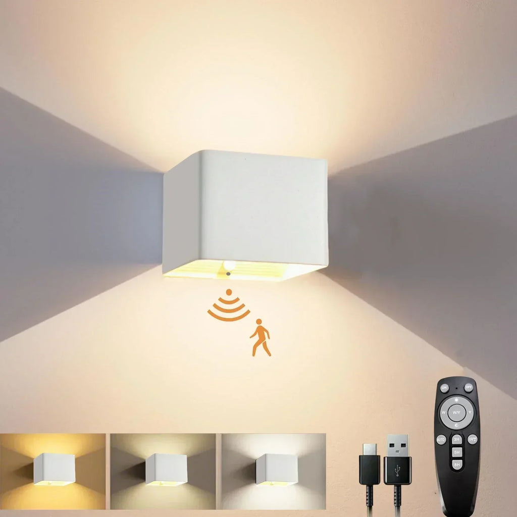 NovaGlow Lámpara de pared LED inalámbrica inteligente con sensor de movimiento y batería de 4000mAh para pasillos