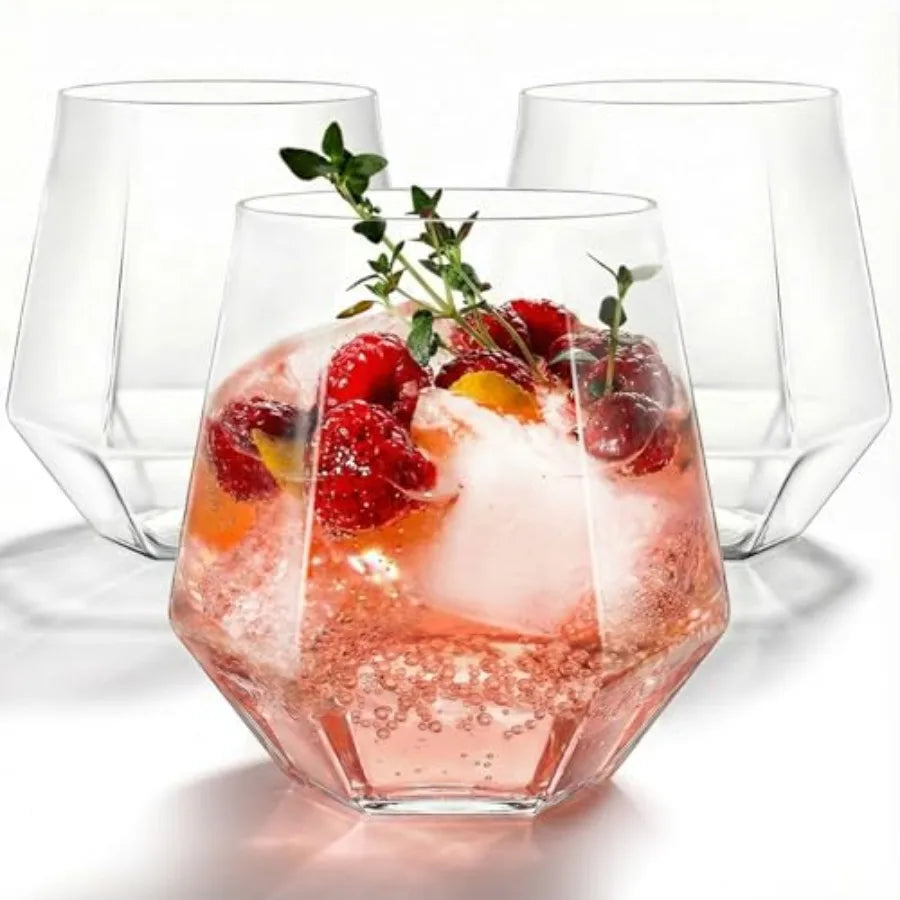Stilleglass uten stilk - Plastglass med gullkant til festdrikke