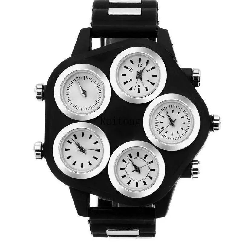 Jam Tangan Kuarsa Multi-Zon Punk: Gaya Berani & Penjagaan Masa Global
