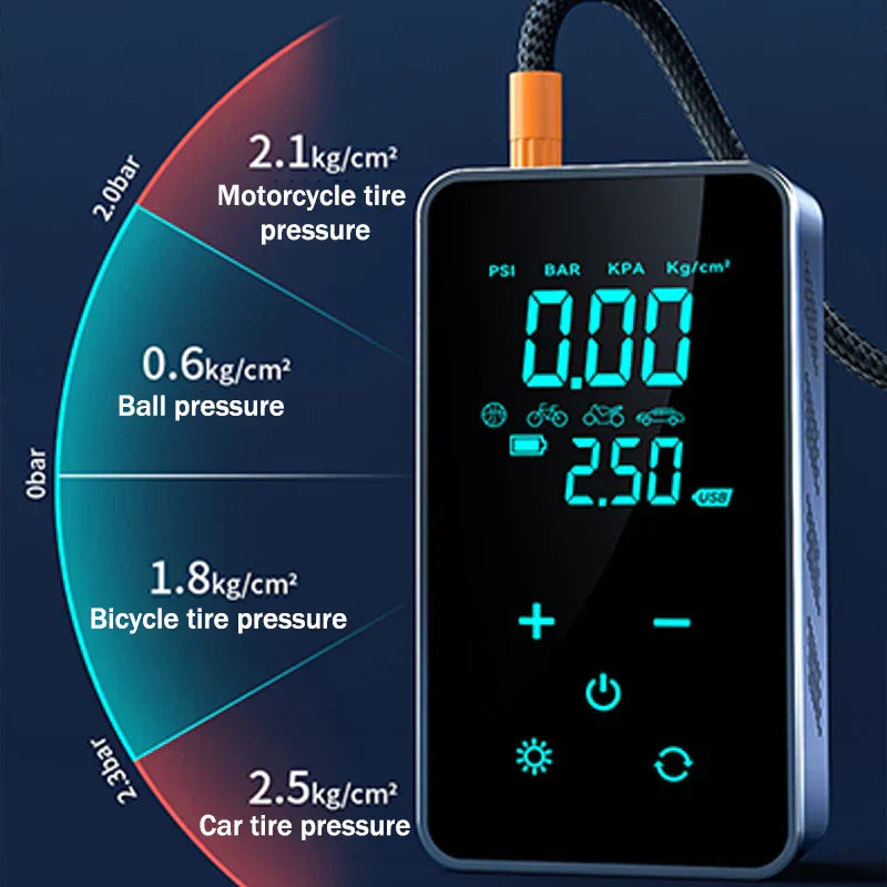 Nova 150PSI intelligens, vezeték nélküli légpumpa - hordozható elektromos gumifújó autókhoz, kerékpárokhoz és motorkerékpárokhoz