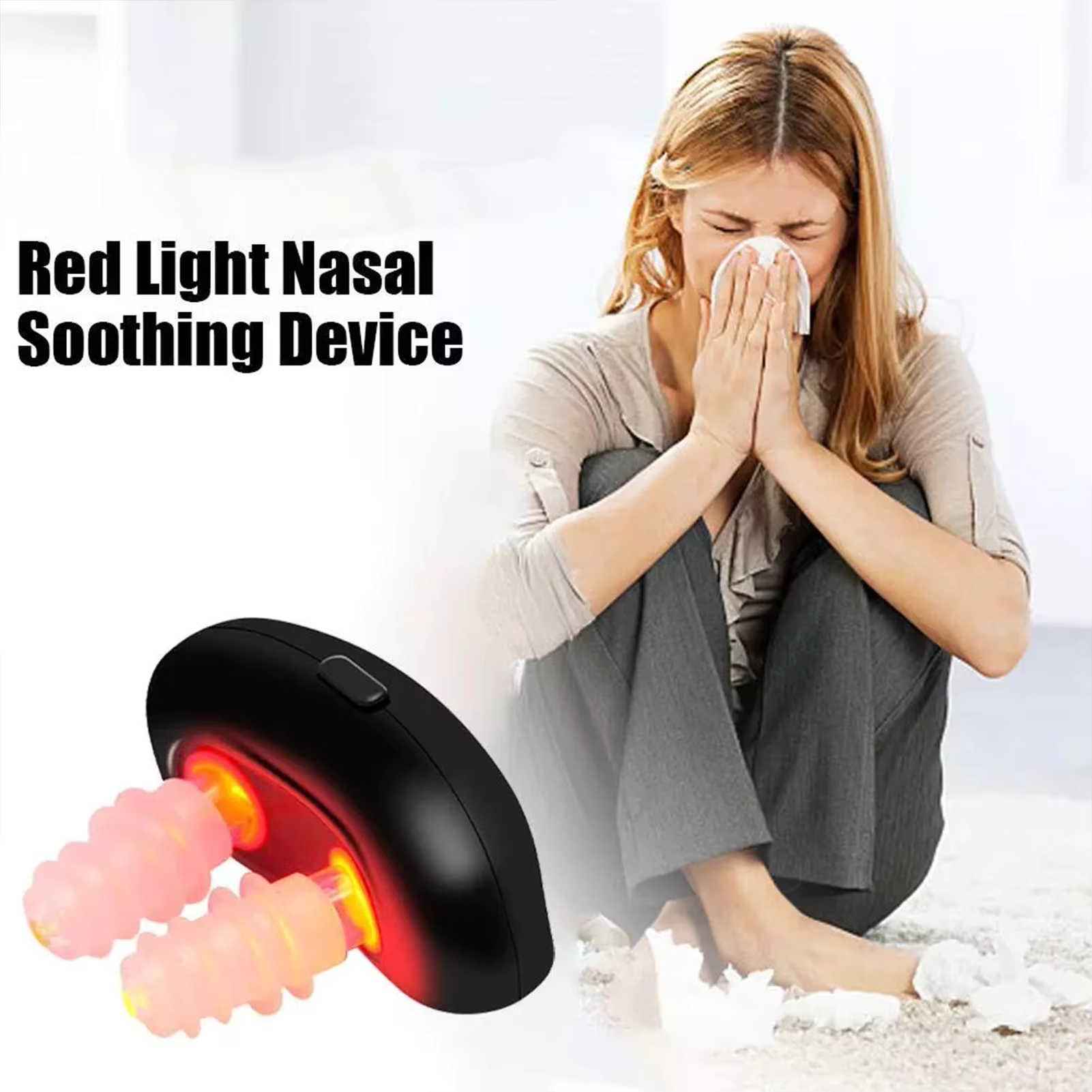 Alat Terapi Hidung Dengan Cahaya Merah Untuk Lega Semula Jadi Pantas Dari Selsema Dan Radang Rongga Hidung