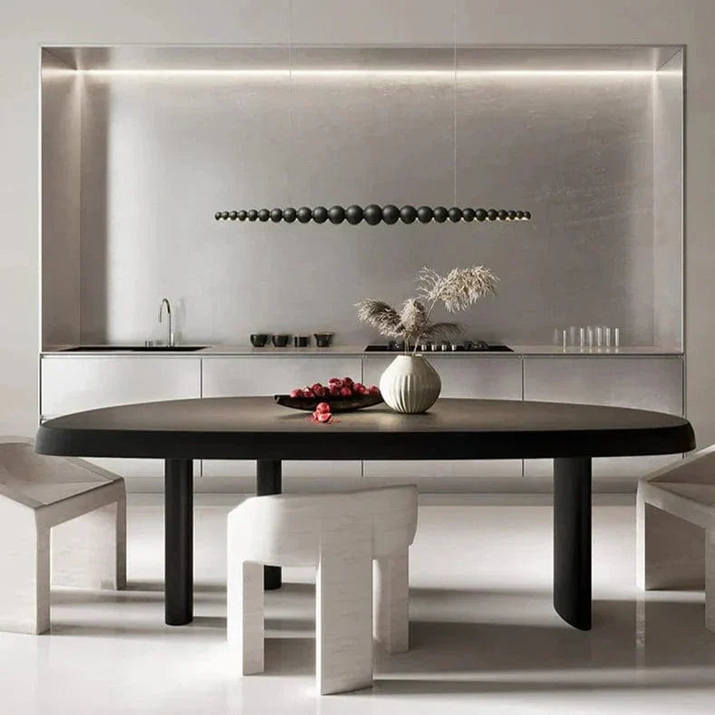 Lustre en perles de bois