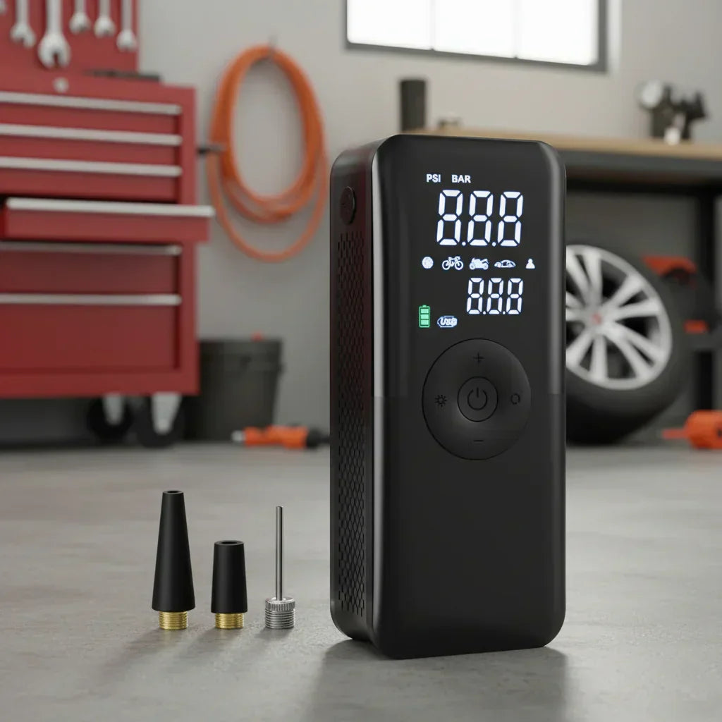 Kompaktní dobíjecí hustilka pneumatik s tlakem 150 PSI pro auta a jízdní kola